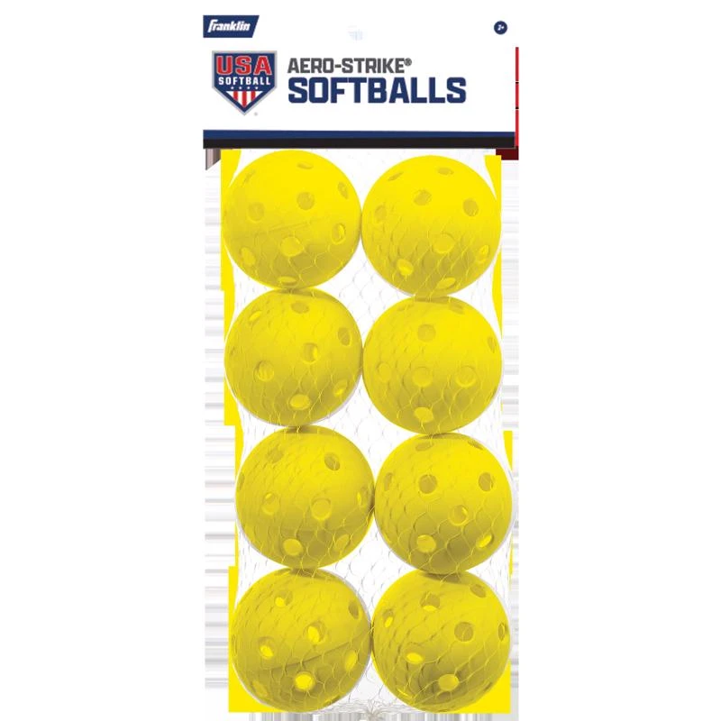 Yellow Plastic Softballs 8 Pk