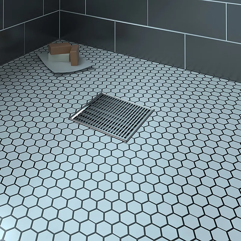 Zitta Square stainless steel grate 4″ x 4″ linear pattern